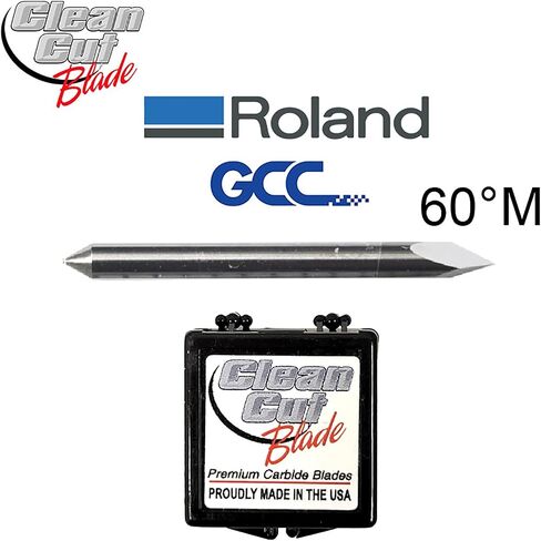 Clean Cut Blade Compatiable with Roland & GCC 30, Camm 1, US Cutter, P-Cut, Bridge, Panther, Stika, Allen Datagraph, Zecu, Creation, Rabbit, Lynx - Made in USA in Saudi Arabia