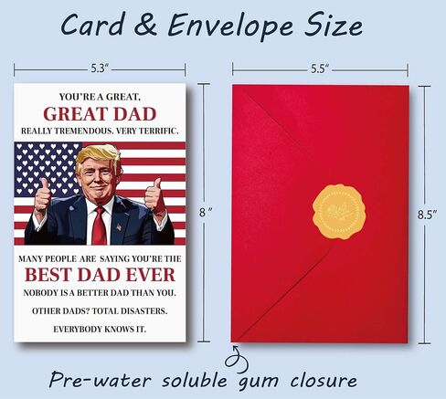 Funny Trump Fathers Day Card, Happy Birthday Cards Humor Gift from Son Daughter or Kids – Hilarious & Heartfelt Greeting Card for Dad, Grandpa, Husband – Premium Quality, Perfect for Father’s Day, Birthday, or Unique Gift in Saudi Arabia