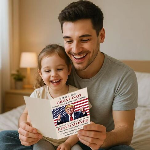 Funny Trump Fathers Day Card, Happy Birthday Cards Humor Gift from Son Daughter or Kids – Hilarious & Heartfelt Greeting Card for Dad, Grandpa, Husband – Premium Quality, Perfect for Father’s Day, Birthday, or Unique Gift in Saudi Arabia