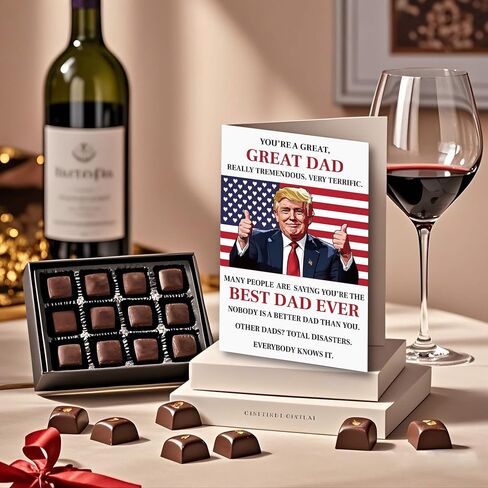 Funny Trump Fathers Day Card, Happy Birthday Cards Humor Gift from Son Daughter or Kids – Hilarious & Heartfelt Greeting Card for Dad, Grandpa, Husband – Premium Quality, Perfect for Father’s Day, Birthday, or Unique Gift in Saudi Arabia