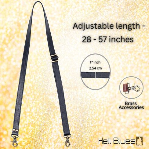 Hell Blues Womens Leather Adjustable Crossbody Strap Leather Shoulder Strap Belt 1" Wide Replacement Messenger Shoulder bags in Saudi Arabia