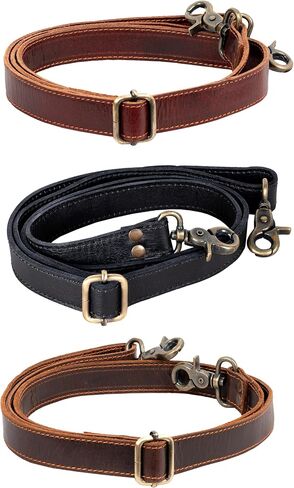 Hell Blues Womens Leather Adjustable Crossbody Strap Leather Shoulder Strap Belt 1" Wide Replacement Messenger Shoulder bags in Saudi Arabia