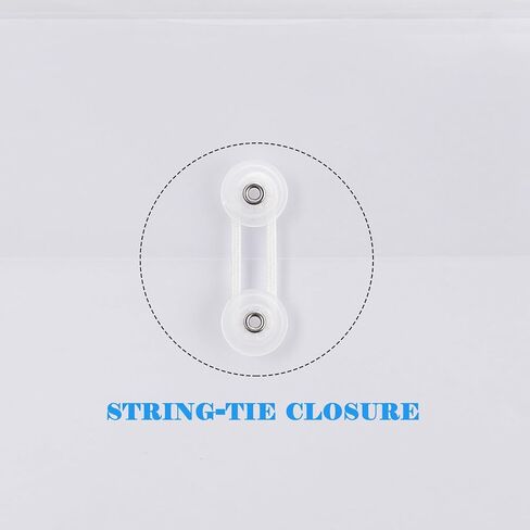 Legal Size Plastic Envelopes with String Tie Closure, 1-1/4" Expansion Clear Poly Envelope Side Loading File Folder Document Organizer for Legal Size Paper, Filing Folders, Office School Home (7) in Saudi Arabia