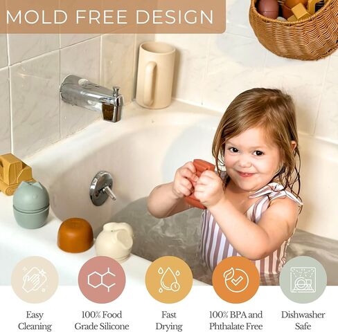Vehicle Bath Toys- Toddler Bath Time - Aesthetic Baby Bath Toys-Car, Plane, Excavator, Train Silicone Non Toxic Toys-Bath Toys for Boys-Water Toys for Toddlers and Kids in Saudi Arabia