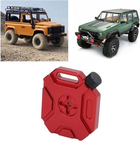 Pilipane Simulation Mini Fuel Tank Aluminum Alloy RC Crawler Decoration Accessory Compatible with SCX10 YIKONG VS4 10 D90 1/8 1/10 Scale RC Crawler Cars (Red) in Saudi Arabia