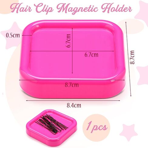 1 Pcs Magnetic Bobby Pin Holder Square Paper Clip Holder Magnetic Hairpin Storage Box Sewing Pincushion Hair Clip Collector for Desk Vanity Sewing DIY Project (Pink) in Saudi Arabia