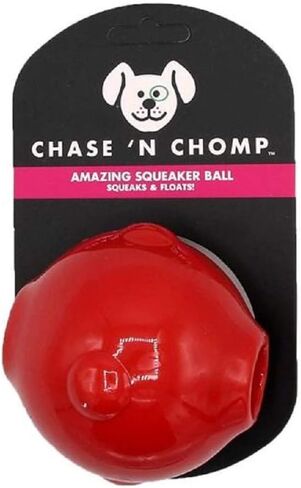 Chase 'N Chomp Amazing Squeaker Ball Color RED in Kuwait