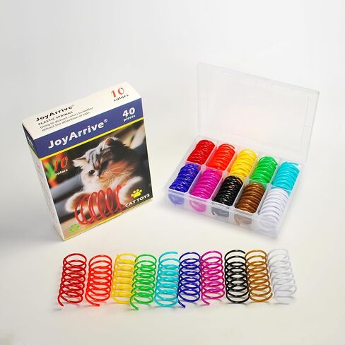 40Pcs 10 Colors Box Stored Springs for Indoor Cats, Cats Coil, Cat Interactive Toys, Cat Swatting Toy, Self-Play Toys, Hunting Toy, Kitten Spring in Kuwait