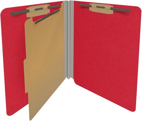 Heavy Duty End Tab Color Folders, 18 pt Letter Size, 2? Expansion, 1 Divider, Red (Box of 10) in Saudi Arabia