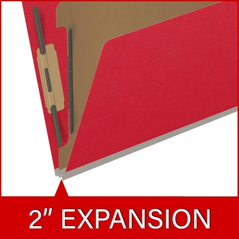 Heavy Duty End Tab Color Folders, 18 pt Letter Size, 2? Expansion, 1 Divider, Red (Box of 10) in Saudi Arabia