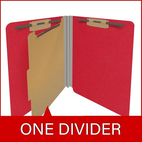 Heavy Duty End Tab Color Folders, 18 pt Letter Size, 2? Expansion, 1 Divider, Red (Box of 10) in Saudi Arabia