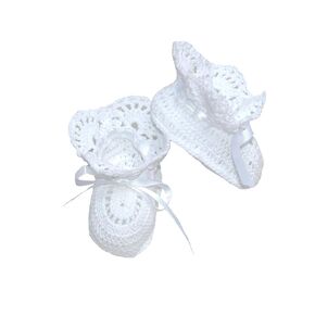 Crochet Baptism/Christening Baby Girls Booties