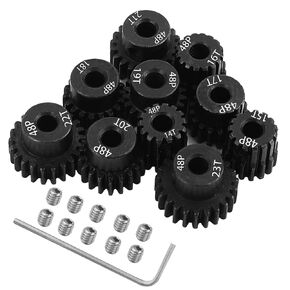 48P 3.175mm M0.53 Black Steel Metal Pinion Motor Gear 14T 15T 16T 17T 18T 19T 20T 21T 22T 23T for HPI Kyosho Losi Axial Tamiya 1/8 1/10 RC Car Monster Truck Buggy