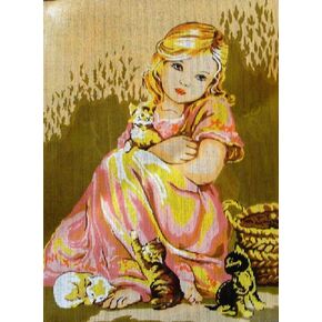GOBELIN L Canvas or Threads for Tapestry Embroidery Needlepoint Gobelin L (Canvas, Girl D479)