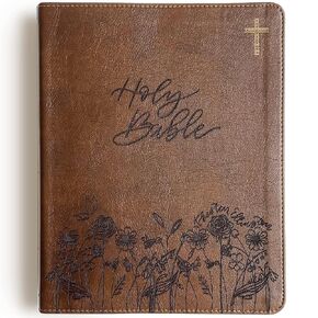 Hand Illustrated & Laser Engraved NIV Journaling Bible, Personalized Gift, Custom Name Engraving Available