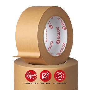 Brown Kraft Paper Packing Tape 1pk 2in x 44 yd – Strong Adhesive, Hand-Tearable, Writable Shipping Tape for Moving Boxes – Ideal for Packing, Mailing, Storage, and Shipping