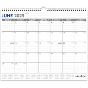 GuassLee 2025-2026 Wall Calendar - 19 Months Hanging Calendar from Jun. 2025 to Dec. 2026, 14" x 11.5", with Notes for Easy Planning School Home Office