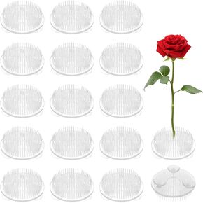 16pcs Plastic Flower Frogs for Arrangements Vase, Frog Flower Holder with Pins, Floral Frogs for Arrangements, Transparent Pin Frog for Flowers, for Wedding/Party Decor(2.75" Diameter)