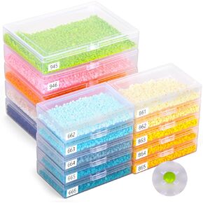 PP OPOUNT 45 PCS Diamond Art Storage Containers, Diamond Painting Trays with Lids, 2-in-1 Diamond Art Supplies for Diamond Storage & Line-Up, Box Package (Convex Point Bottom Design)