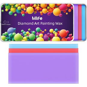 Mlife 3pc Diamond Art Wax Glue Clay مجموعة مع صندوق تخزين الشريحة ، وملحقات اللوحة الفنية الماس ، وأداة التطريز Diy Diamond