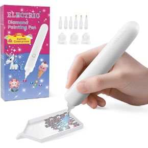 Electric Diamond Painting Pen-No Wax Needed, Wireless Diamond Art Vacuum Pen, Diamond Painting Tools with Adjustable Suction Mode, Diamond Art Accessories for Women Girls Gift