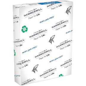 Hammermill Printer Paper, Great White 100% Recycled Paper, 8.5 x 11 - 1 Ream (500 Sheets) - 92 Bright, Made in the USA, 086790R