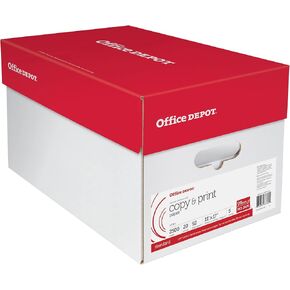 Office Depot® Brand Copy & Print Paper, Ledger Paper, 20 Lb, 500 Sheets Per Ream, Case Of 5 Reams
