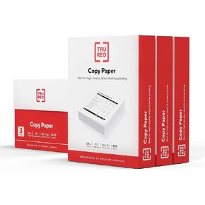 Copy Paper, 8.5" x 11", 92 Brightness, Smooth Finish Printer Paper, 20 lbs., 500 Sheets/Ream, 3 Reams/Carton, White