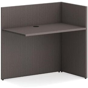 HON MOD Series Laminate Reception Return Shell with Gallery Wall LSL1 Slate Teak 42" W x 25" D