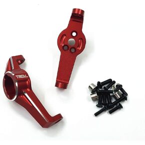 Treal Aluminum 7075 Caster Blocks Protal Drive Kingpin Bushings for Traxxas TRX-4 - Red