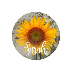 Sunflower Car Coasters Set of 2 Drink Cup Holder (Design 1, Hardboard - 2.56")