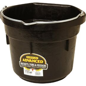 Little Giant® Flat Rubber Bucket | Rubber Water Pail for Horses | Flat Back Bucket | 8 Quarts