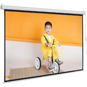 CSCDD Motorized Projector Screen 60-84" 16:9 Wall Mount Matte White Projection Screen with 12V Trigger Remote Control for Home Theater(72 inch)
