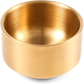 Paper Clip Holder Bowl, Gold Paperclip and Binder Storage Metal Bowl Paper Clips Dispenser Organizer Stainless Steel Binder Storage Container for Desktop Desk Store Small Parts and Office Accessories