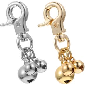 Mikikit 2Pcs Pet Bell Necklace for Dogs Cats Durable Clip Charm with Crisp Sound for Pet Identification Tracking Stylish Pendant Accessories