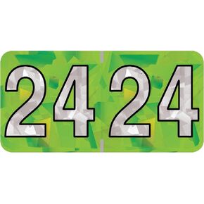 2025 Year Stickers, Doctor Stuff 2025 Chart Stickers, Holographic Lime Green Colored, USA Made Year Labels for End Tab File Folders, Holo Series, 500 Labels per Roll, 1 Roll, 3/4" x 1-1/2"
