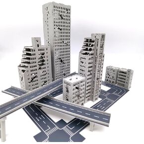 Mycity 1:300 Battle Damage Scene, Destroyed City Scene, Simulation Assembly Building Model (B)