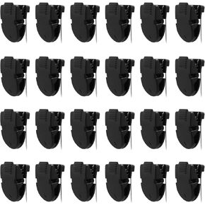 24pcs Cubicle Clips, Plastic Stainless Steel Cubicle Hooks Fabric Panel Wall Clips Black Wall Clips Strong Bite Force Fabric Clips for Fabric Walls Hanging Pictures