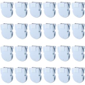 24pcs Cubicle Clips for Fabric Walls, Plastic Panel Cubicle Hooks Hangers Push Pins Practical Home Office Classroom Work Accessories for Hanging Notes Memos Photos Documents(Light Blue)