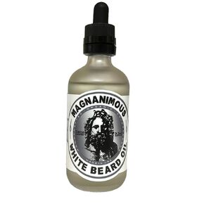 MAGNANIMOUS WHITE BEARD OIL FORMULA (3.5 OZ) "POSEIDON" SCENT (PEPPERMINT) - THE BEST BEARD OIL FOR WHITE BEARDS ON THE PLANET, SANTA APPROVED!