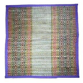 Pooja Mat Aasan, Puja Asan or Chatai/Pooja Mat For Sankranti/Mandir, Temple, Home, Office, Base, Chawki, Slab, Blue Square 3NO11