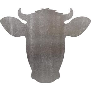 Cow Head Metal Cutout Shape, Wall Art Decoration for Home (Bedroom, Bathroom, Living Room), Farmhouse Style Crafting Project, Paintable Steel Cut Out, 3 Sizes 5" 10" or 15" (5")