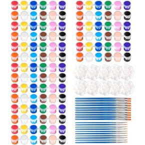 Godliy Mini Acrylic Paint Met for Kids ، 5 Pack 12 Colors القابلة للغسل طلاء طلاء ، مثالية لمفضلات حفلة عيد ميلاد المنزل ، قماش الطلاء ، الورق ، الخشب ، الصخور والنسيج