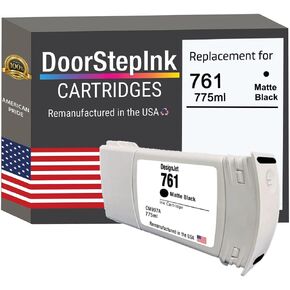 DoorStepInk Remanufactured in The USA Ink Cartridge Replacements for HP 761 CM997A Matte Black - 775ml for Printer DesignJet T7100 DesignJet T7200