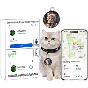 Cat Tracker-Airtag Cat Twilar-GPS Tracker للقطط-Airtag-PET Tracker | Android و iOS Universal | لا رسوم شهرية | لا شحن مطلوب | مقاومة للماء | يعمل مع أي طوق