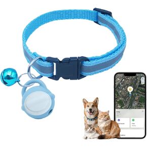 Silicone Bell Cat Tracker, Locator for Pets Only iOS, Kitty Location Tracking Collar, Works Worldwide with Any Collar, No Other Fees, Huthur Tag