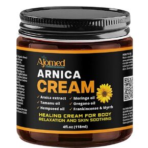Arnica cream for skin Soothing, bruising, body oil Handmade herbal massage cream with arnica extract, Tamanu oil, Oregano oil, Moringa oil, Frankincense and Myrrh-Body 4fl.oz