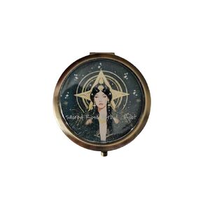 Celestial Goddess Compact Pocket Purse Makeup Portable Mirror Antique Bronze