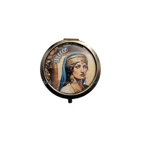 Greece Global Woman Compact Travel Mirror Portable Magnification Purse Mirror