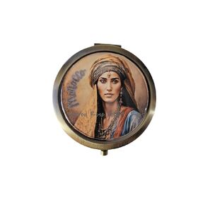 Moroccan Woman Vanity Compact Mirror Purse Handbag Travel Keepsake Makeup Mirror